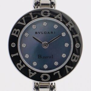 BVLGARI BZ22S B zero one 12P diamond Blue shell SS QZ